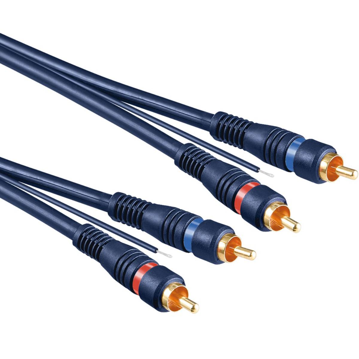 Tulp Kabel Tulp Kabel Blauw Type Analoog Dubbel Afgeschermd