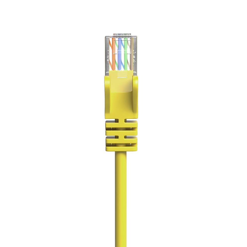 Achat câble RJ45 économique jaune cat. 5e U/UTP 30 cm