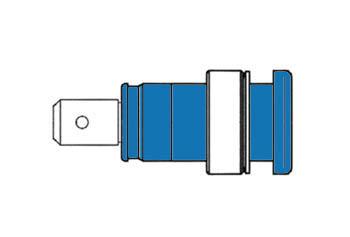 GEISOLEERDE INBOUWBUS 4mm, AANRAAKVEILIG / BLAUW (SEB 2620-F6,3) - Hirschmann