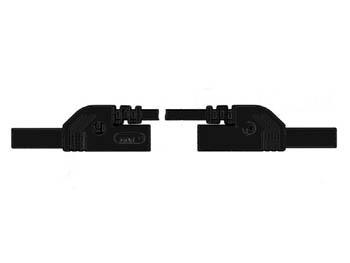CONTACT PROTECTED INJECTION-MOULDED MEASURING LEAD 4mm 25cm / BLACK (