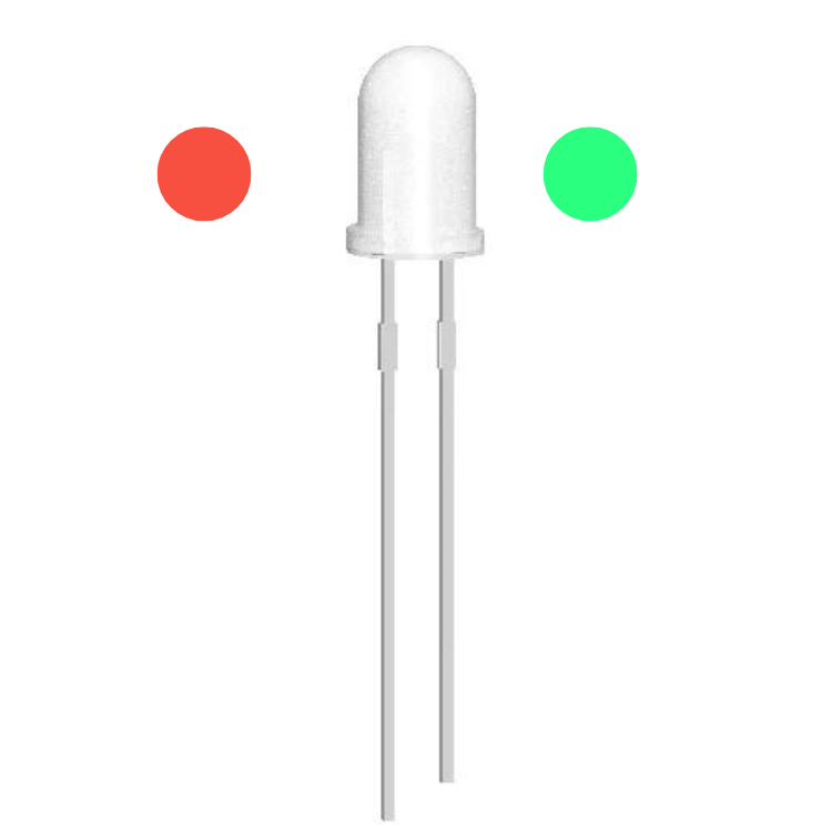 Zweifarbiger BIPOLAR LED 5 mm rot/grün weiß DIFFUS kaufen - Allekabel.de