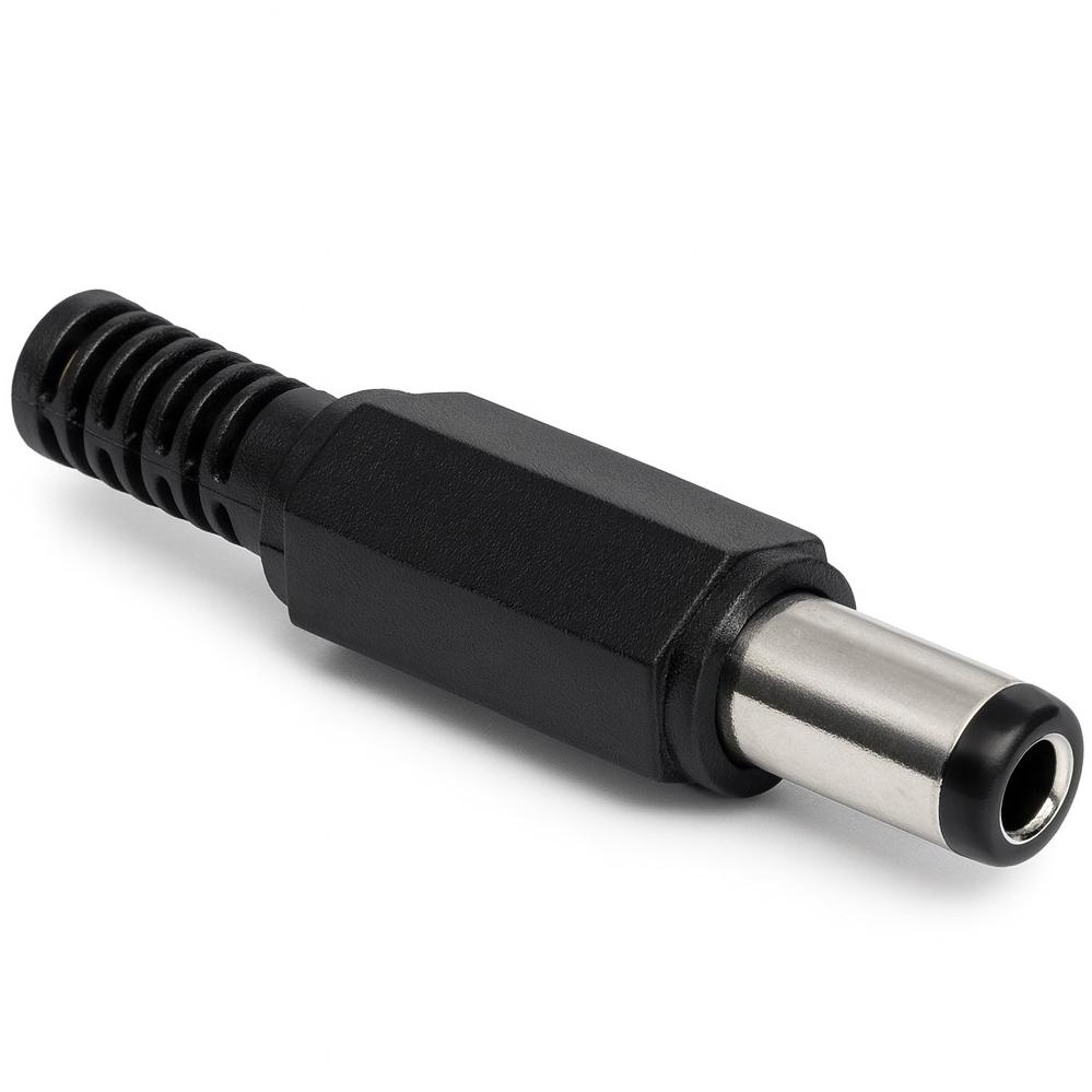 Fiche DC Mâle - Noir - 5.5 x 2.1 mm