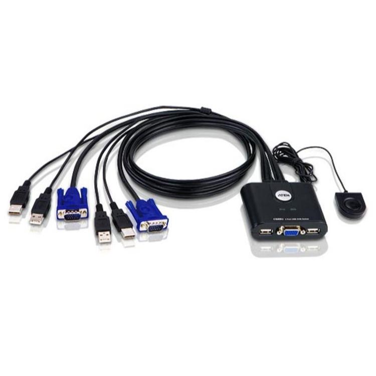 2-Poorts USB VGA KVM Schakelaar - Aten