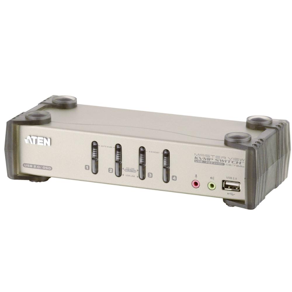 4-Poorts USB VGA KVM Schakelaar Met Audio - Aten