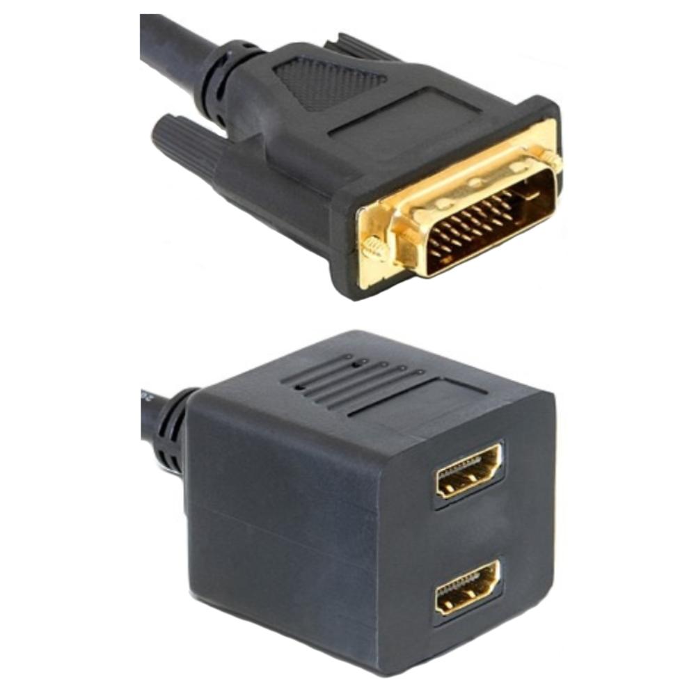 Progrès-Adaptateur Prise HDMI Mâle vers Double HDMI Femelle