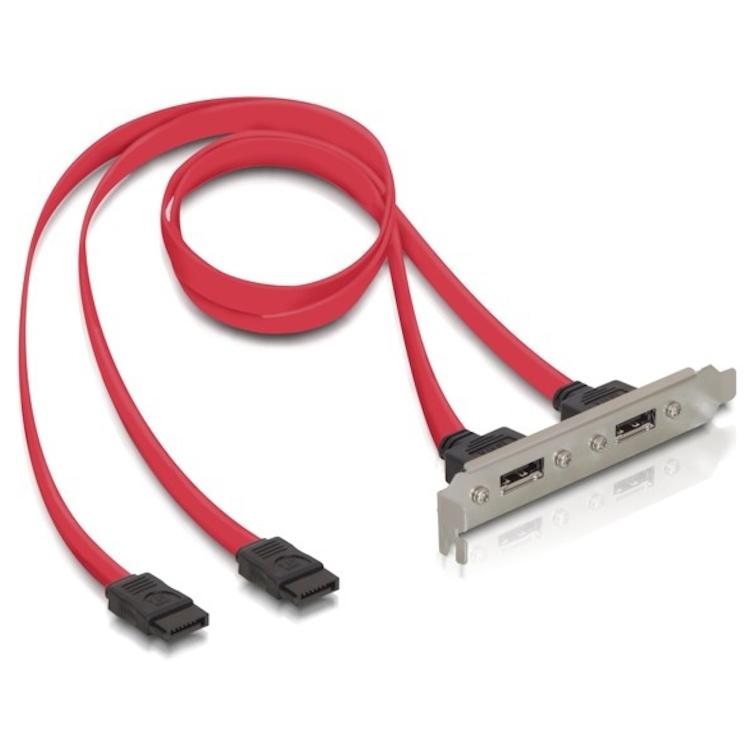 PCI Bevestigingsplaat 2x 7p eSATA