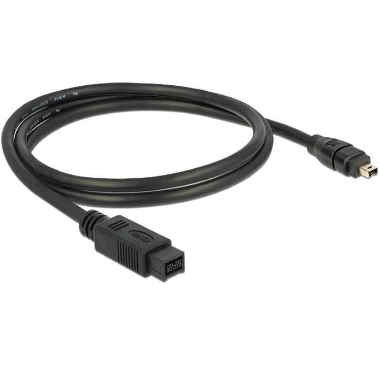 Câble Firewire - Câble Firewire, Connecteur 1 : 4 pôles Frewire, Connecteur  2 : 9 pôles Firewire, Longueur : 1 mètre Plaqué or Marque : Delock