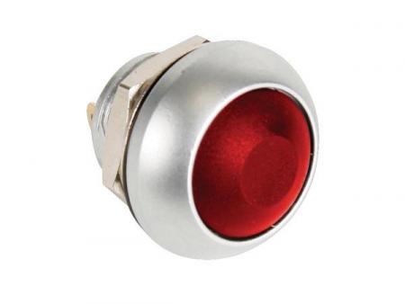 RONDE METALLDRUKSCHAKELAAR MET ROOD KAPJE 1P SPST OFF (ON) - HQ Products