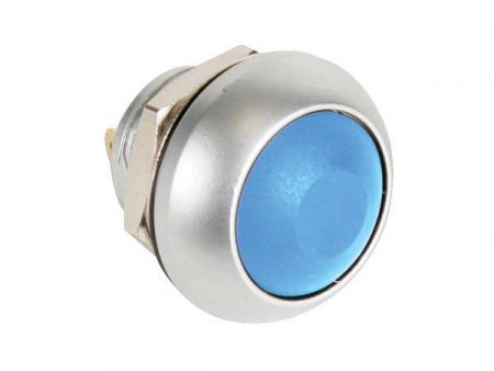 RONDE METALLDRUKSCHAKELAAR MET BLAUWE KAPJE 1P SPST OFF (ON) - HQ Products