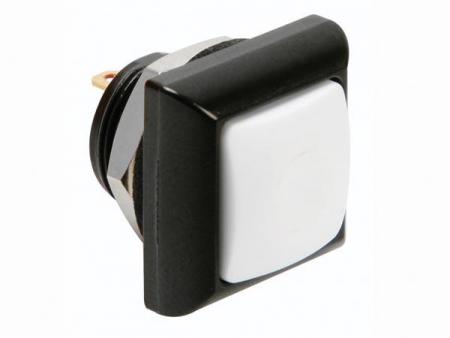 VIERKANTIGE METALLENDRUKSCHAKELAAR MET WITTE KAP 1P SPST OFF (ON) - HQ Products