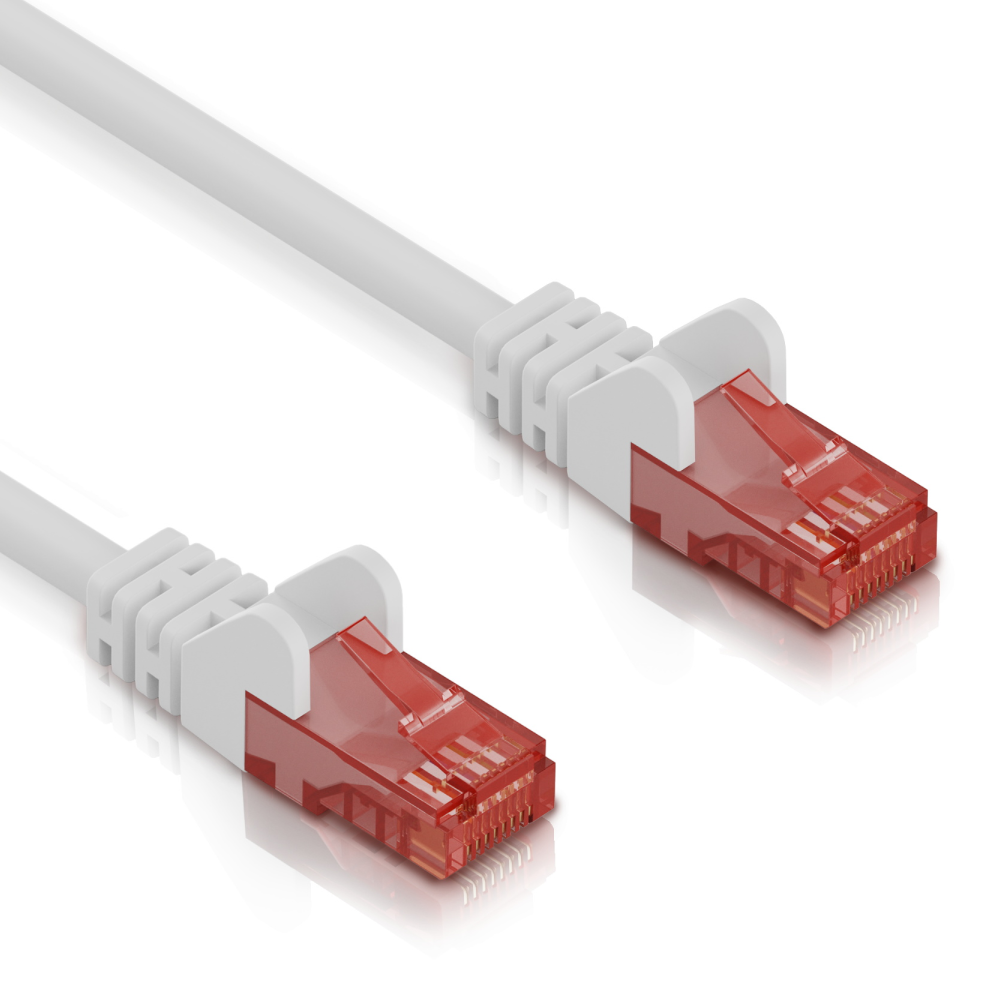 Câble réseau RJ45 CAT 6a S/FTP 10Gb blanc 25cm