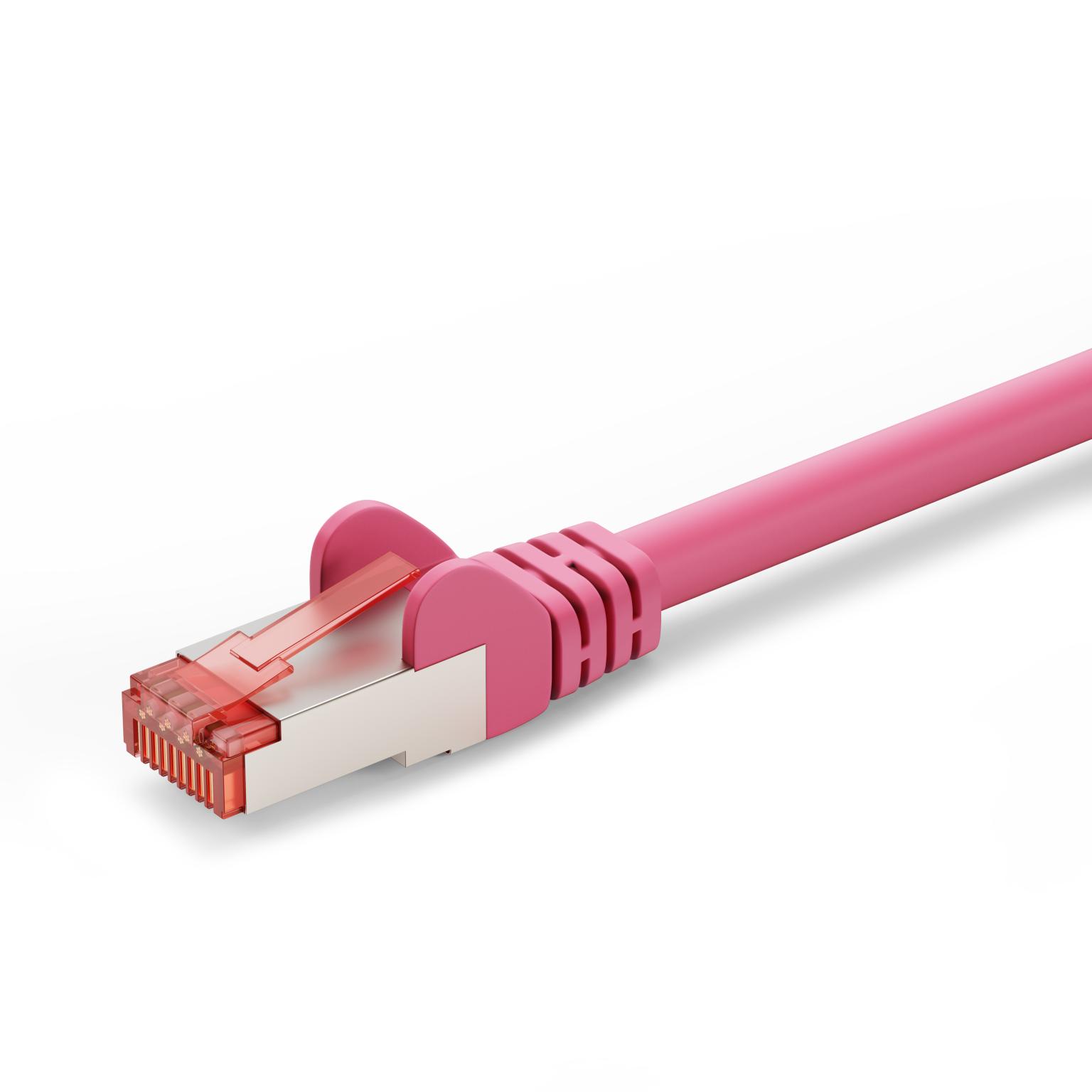 S/FTP kabel - 15 meter - Roze - Goobay