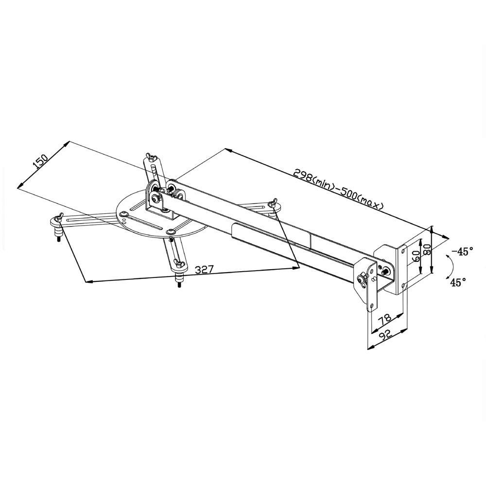 Muur- of plafondmontage - Zwart - Maximale belasting 10 kg - Valueline