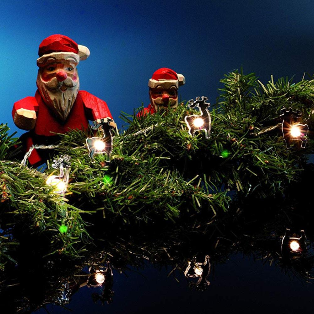 Lichtslinger - led kerstverlichting binnen - 10 lampjes - 0.9 meter - warm wit - 3x AA