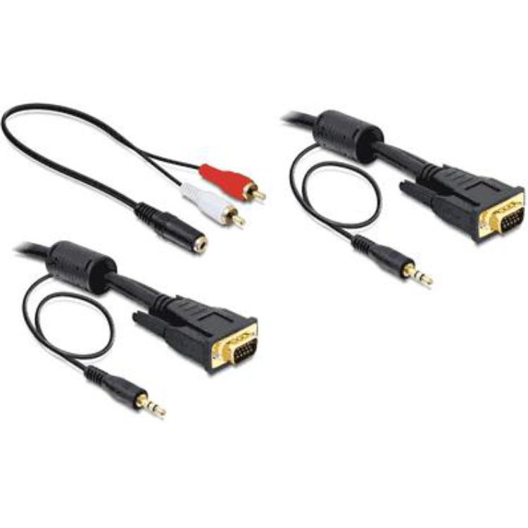 Monitor kabel met Audio aansluitkabel - Delock