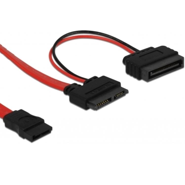 Slim SATA naar SATA voedingskabel - Delock