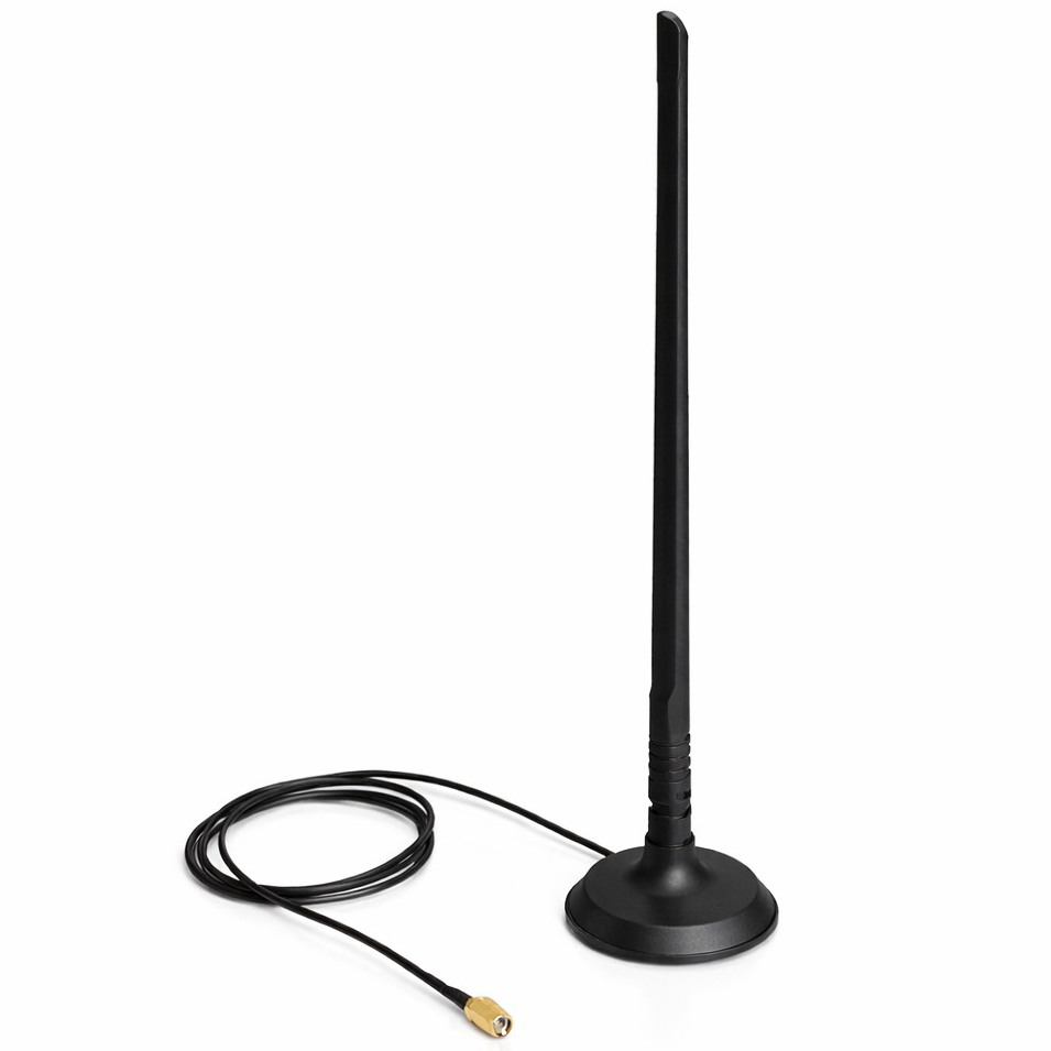Antenne WLAN fiche RP-SMA 7 dBi omnidirectionnelle embase magnétique