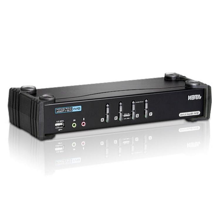 Commutateur KVM USB DVI à 4 ports avec audio - Aten