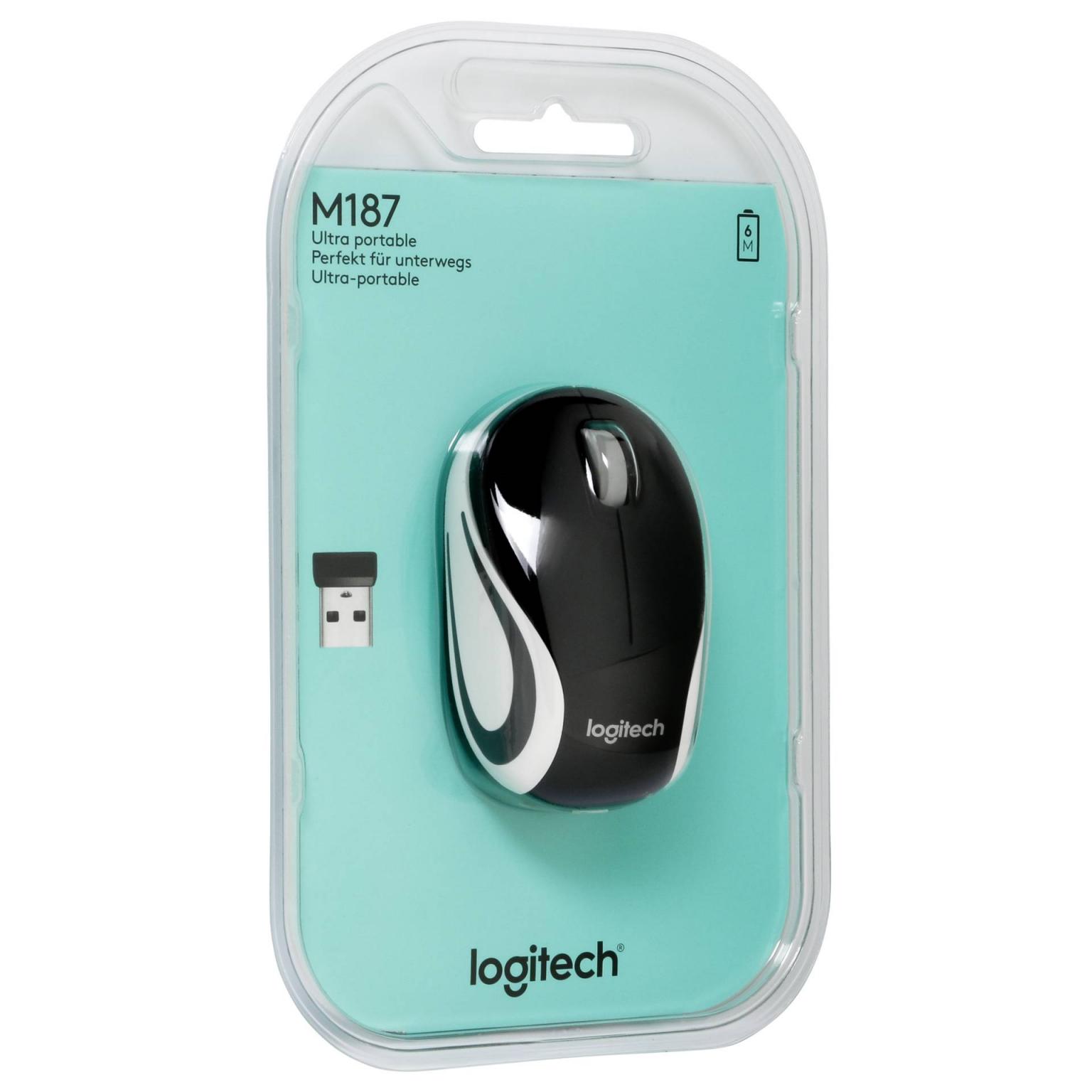 Mini souris sans fil Logitech M187, souris légère et ultra-portable