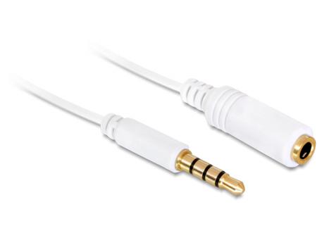 Kabel Jack 3,5mm ST/BU 4Pin iPhone 5,0m wit Delock - Delock