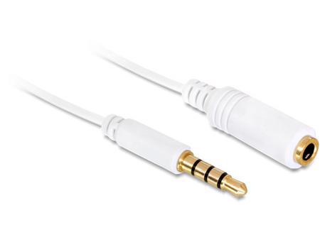 Kabel Jack 3,5mm ST/BU 4Pin iPhone 2,0m wit Delock - Delock
