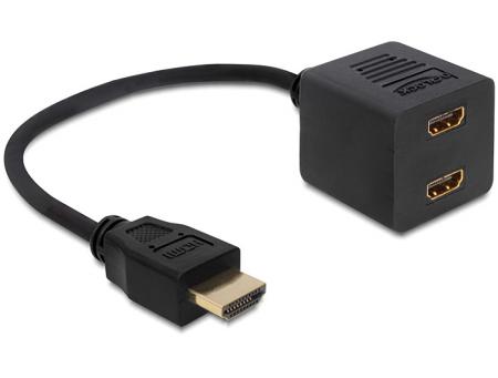 Adapterkabel HDMI St > 2x Bu High Speed HDMI met Ethernet - Delock