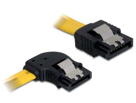 SATA-kabel 30cm geel l/r metaal - Delock