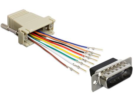 Adapter Sub D 15 Pin St > RJ45 Bu Montageset - Delock