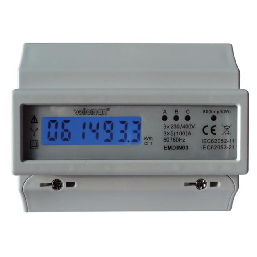 KWh meter - 3 Fase - 100A - Velleman