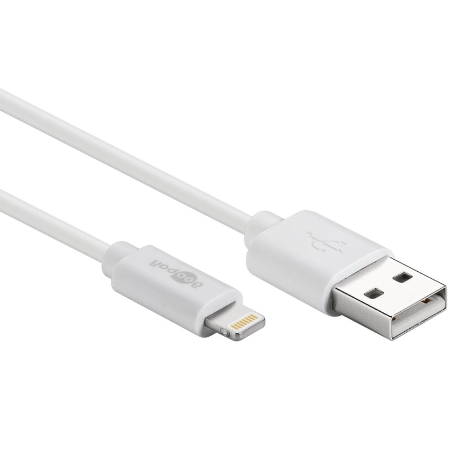 Bijwerken Samenwerking gevoeligheid Lightning naar USB Kabel - Lightning naar USB Kabel Connector 1: Lightning  Male Connector 2: USB A 2.0 Male Lengte: 1 Meter