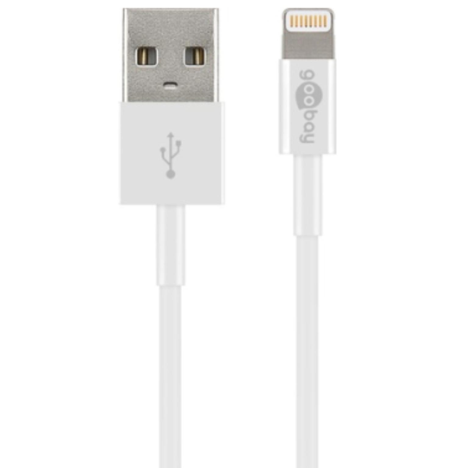 Spin Sympton Moderniseren Lightning Kabel - USB - Versie: 2.0 - HighSpeed, Aansluiting 1: Lightning  male, Aansluiting 2: USB A 2.0 male. Lengte: 0.5 meter.