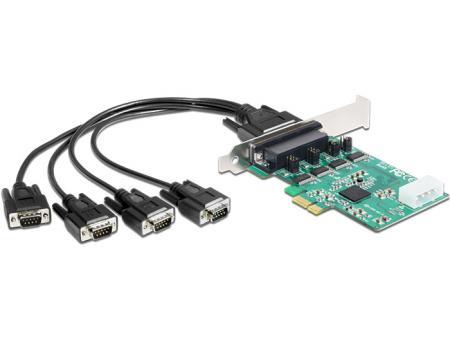 PCIe Seriële 4x RS 232 Hoge Snelheid 921K Voeding - Delock