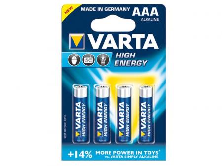 HAUTE ÉNERGIE ALCALINE AAA / LR03 1,5V 1100mAh 4903.121.414 (4pièces/blister) - Varta
