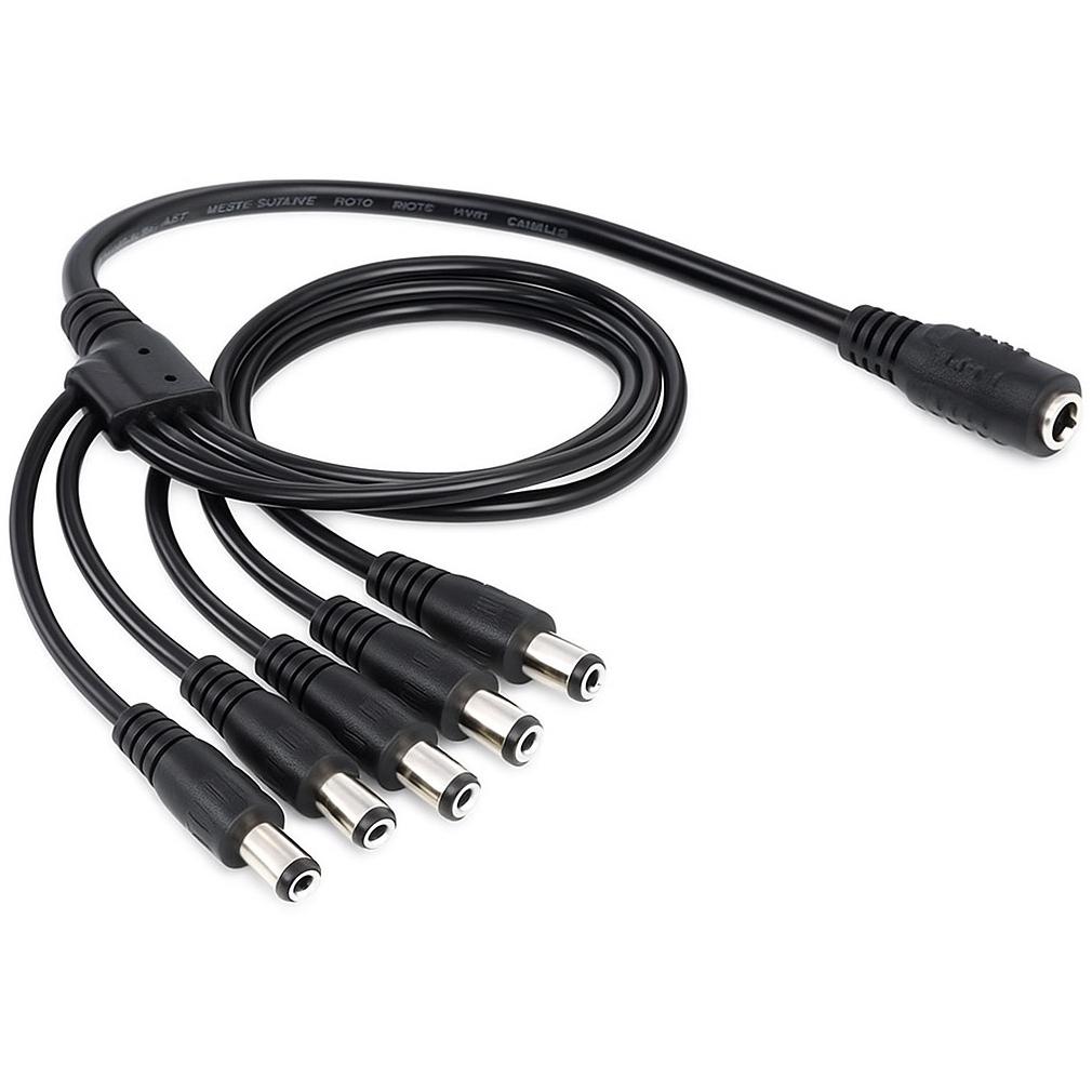 DC Voedingssplitter – 5.5×2.1mm 5-Weg Kabel