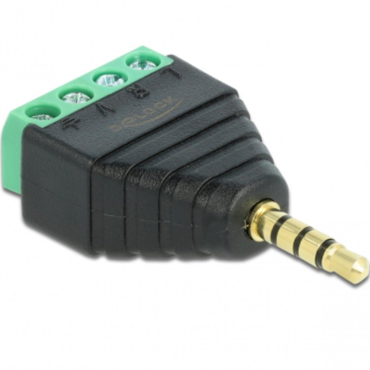 Jack naar schroefaansluiting 3,5 mm stereo 4-polig - klemmenblok