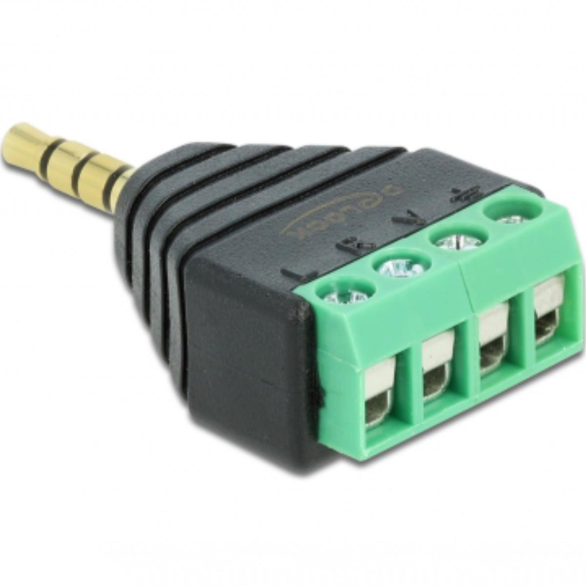 Jack naar schroefaansluiting 3,5 mm stereo 4-polig - klemmenblok