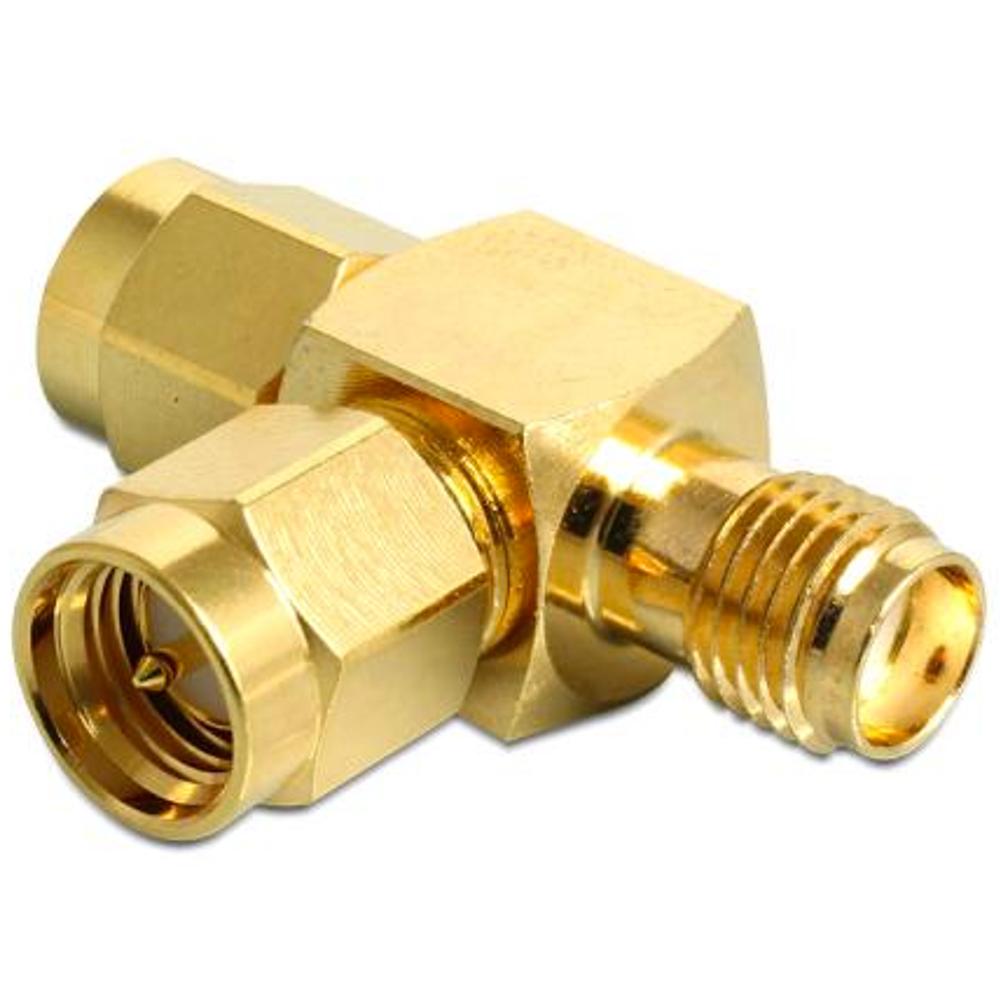 Delock SMA plug > SMA plug > SMA jack T-shape