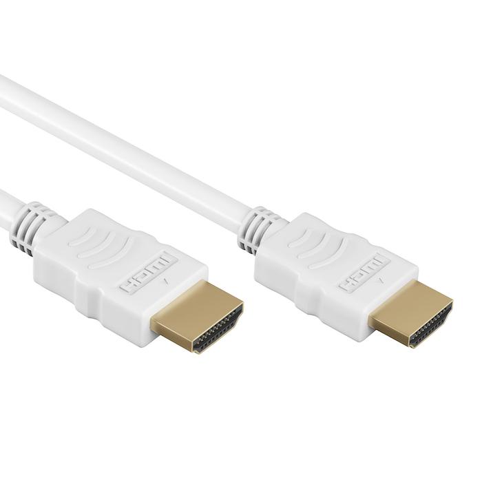HDMI 1.4 Kabel - 0.5 meter - Gold Plated - High Speed - 10.2 Gbps - Full HD 1080p - 3D - 4K@30 Hz - ARC - Wit