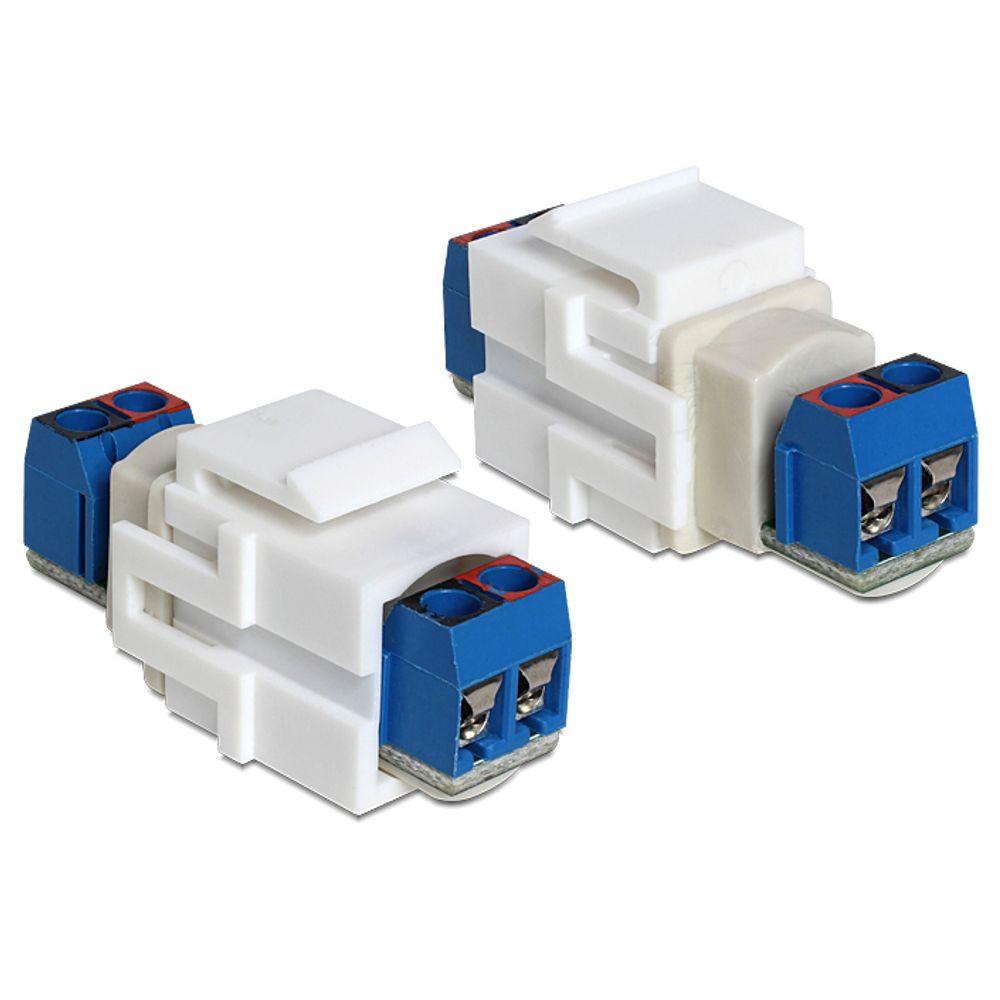 2‑pins aansluitblok keystone - Delock