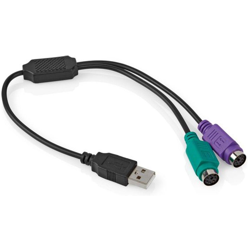 USB naar PS/2 verloopstekker - Zwart - Valueline