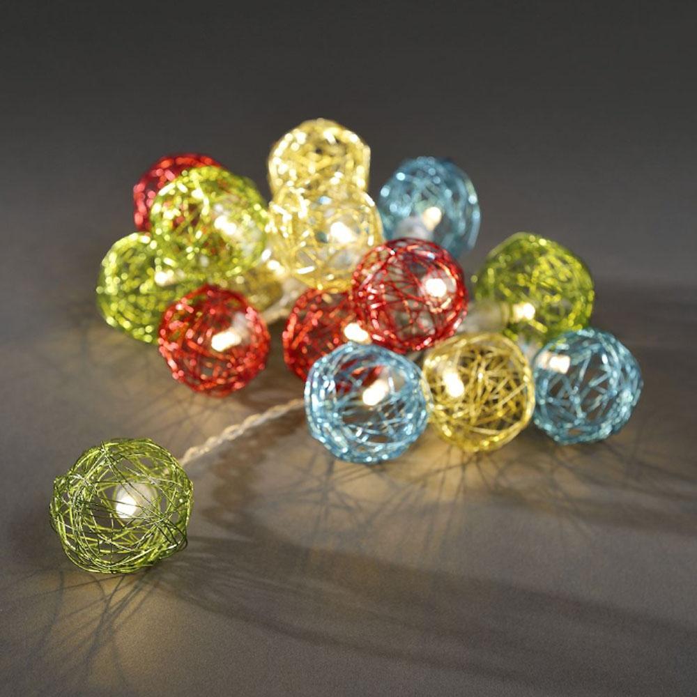 Guirlande lumineuse - guirlandes de Noël à leds d'intérieur - 16 lumières - 2,25 mètres - blanc chaud - 3x AA