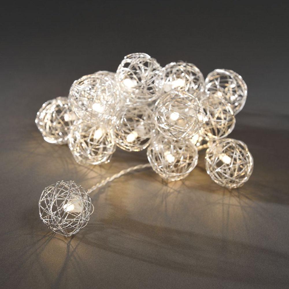 Guirlande lumineuse - guirlandes de Noël à leds d'intérieur - 16 lumières - 2,25 mètres - blanc chaud - 3x AA