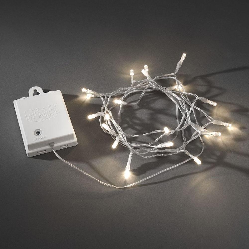 Clusterverlichting - led kerstverlichting buiten en binnen - 40 lampjes - 1.9 m - warm wit - 4x AA