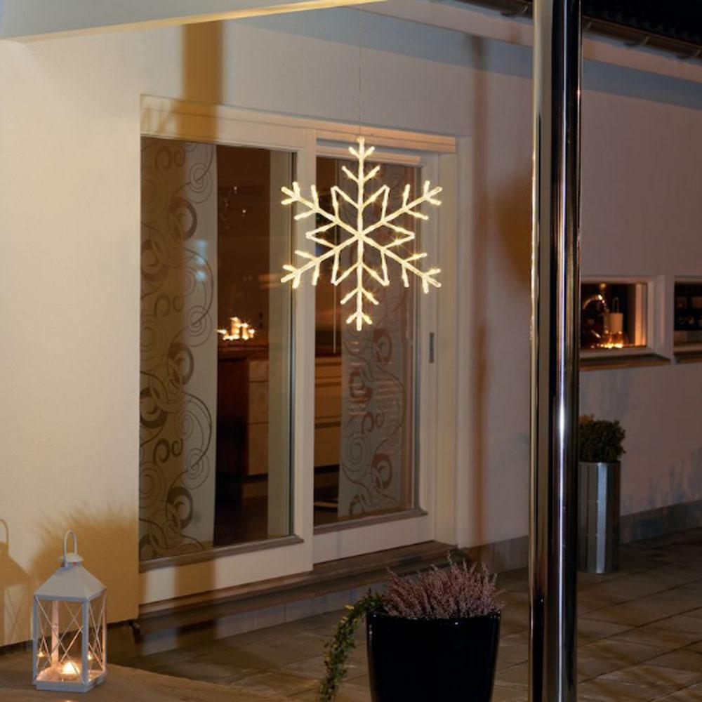 Kerstverlichting - led kerstfiguur sneeuwvlok - 210 lampjes - 60 x 60 centimeter - warm wit