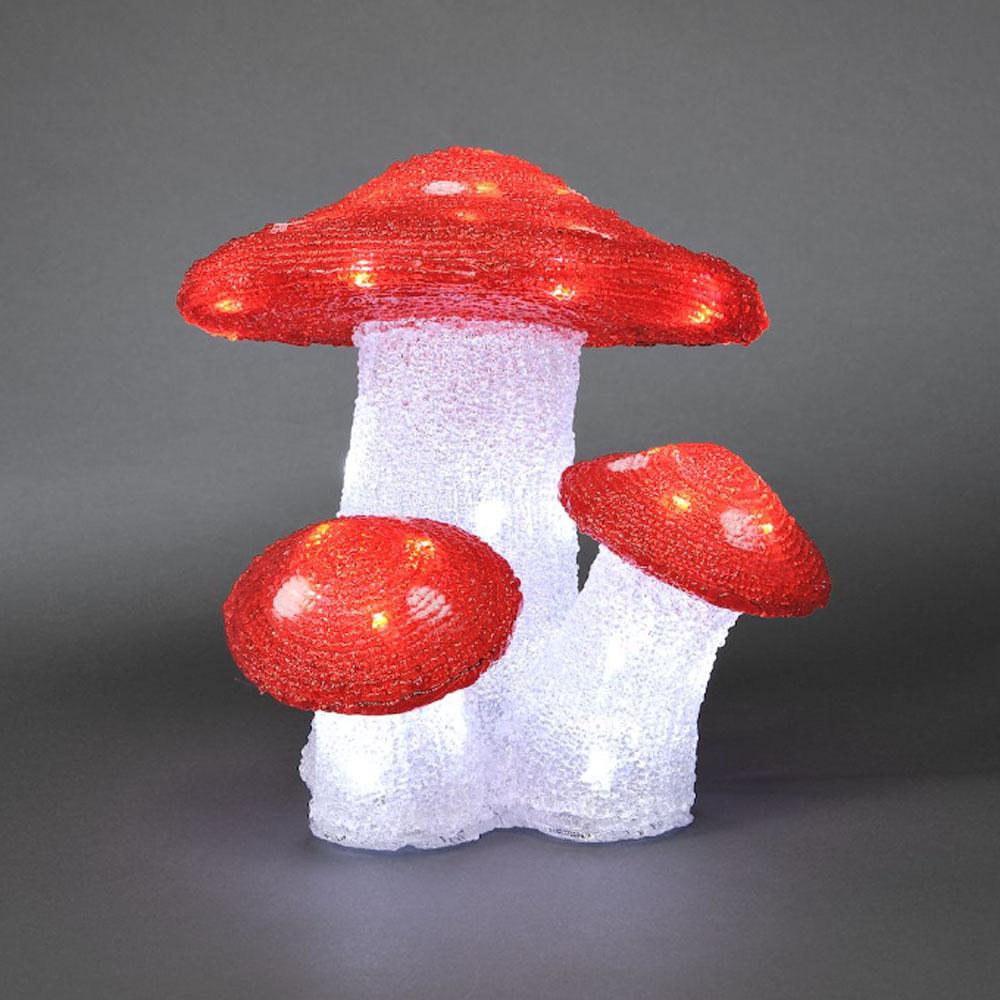 Paddenstoel - led kerstverlichting buiten en binnen - 48 lampjes - 29 x 25.5 cm - koud wit