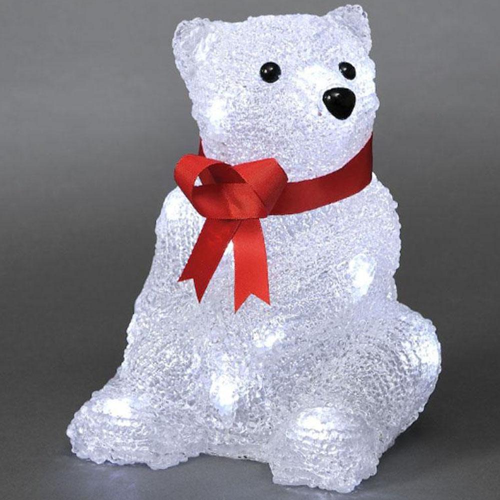 Ijsbeer - led kerstverlichting binnen - 24 lampjes - 14 x 18 cm - koud wit