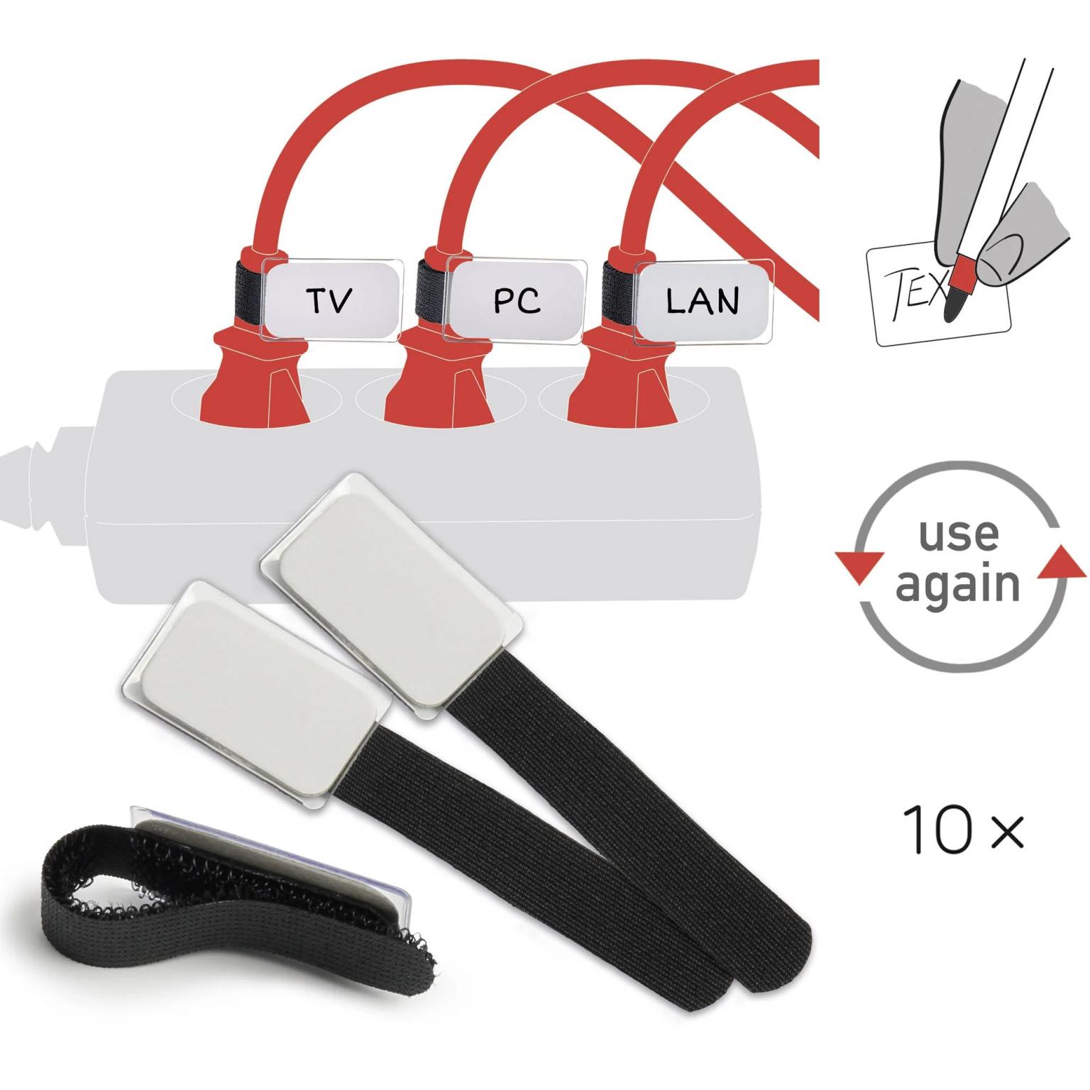 Klittenband - 90 mm - Zwart - Label-the-Cable