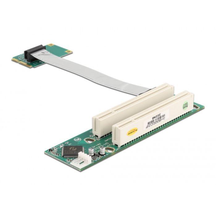 Delock Riser Card Mini PCI Express > 2 x PCI 32 bit 5 V met flexibele - Delock