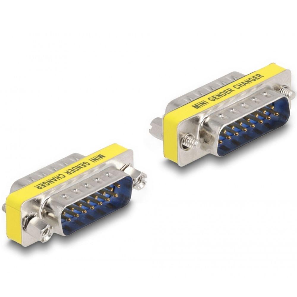 Delock Adapter Sub D 15-polig Stekker > Stekker Geslachtswisselaar - Delock