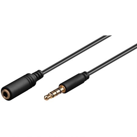 Kabel Jack 3,5mm ST/BU 4Pin iPhone 5,0m zwart Delock